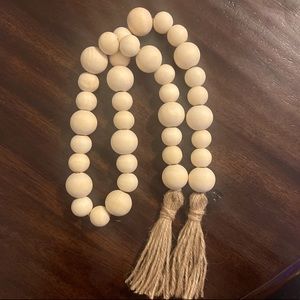 Natural wood bead garland
